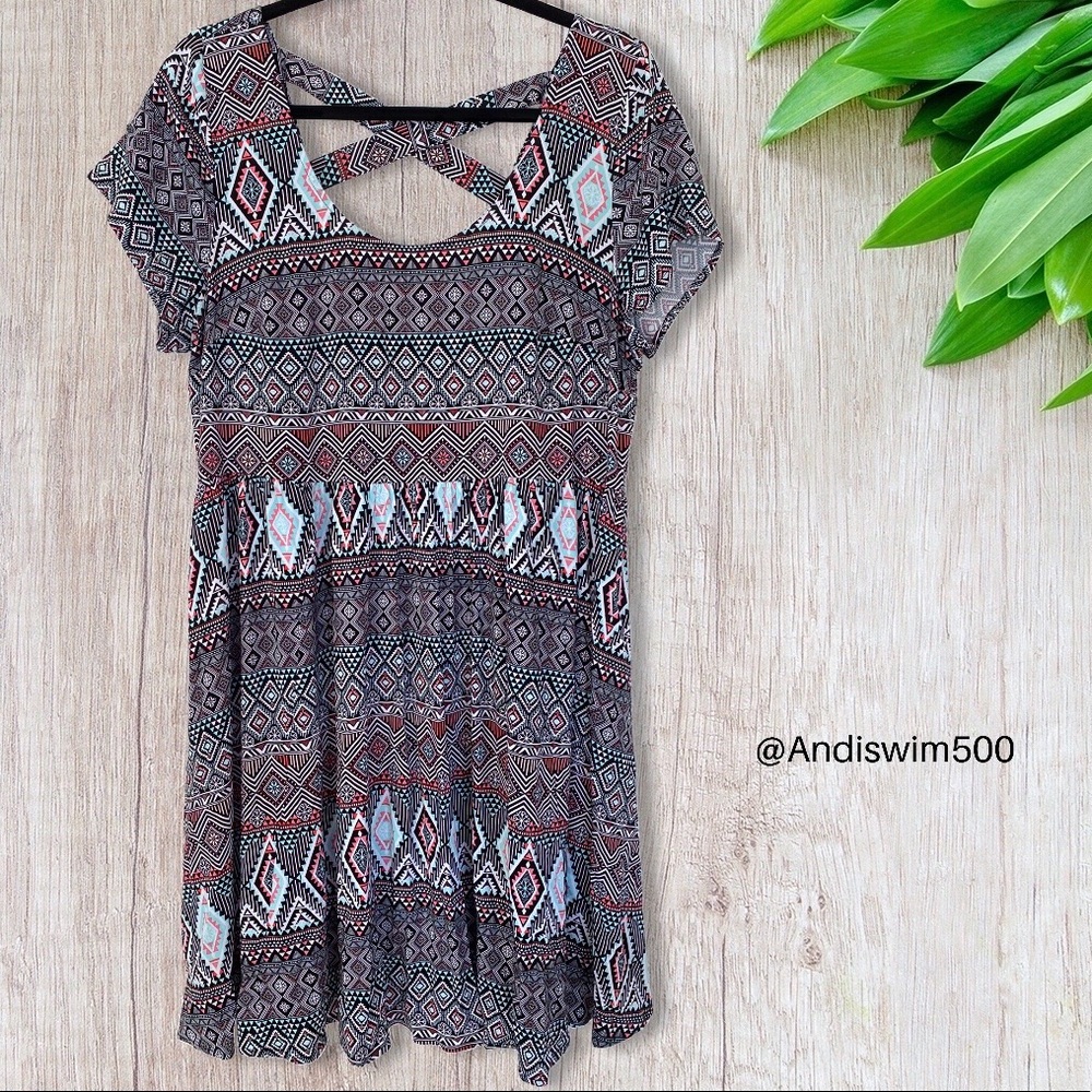 Torrid Aztec Print Cross Back A-line Dress; Torrid 0 = size 12